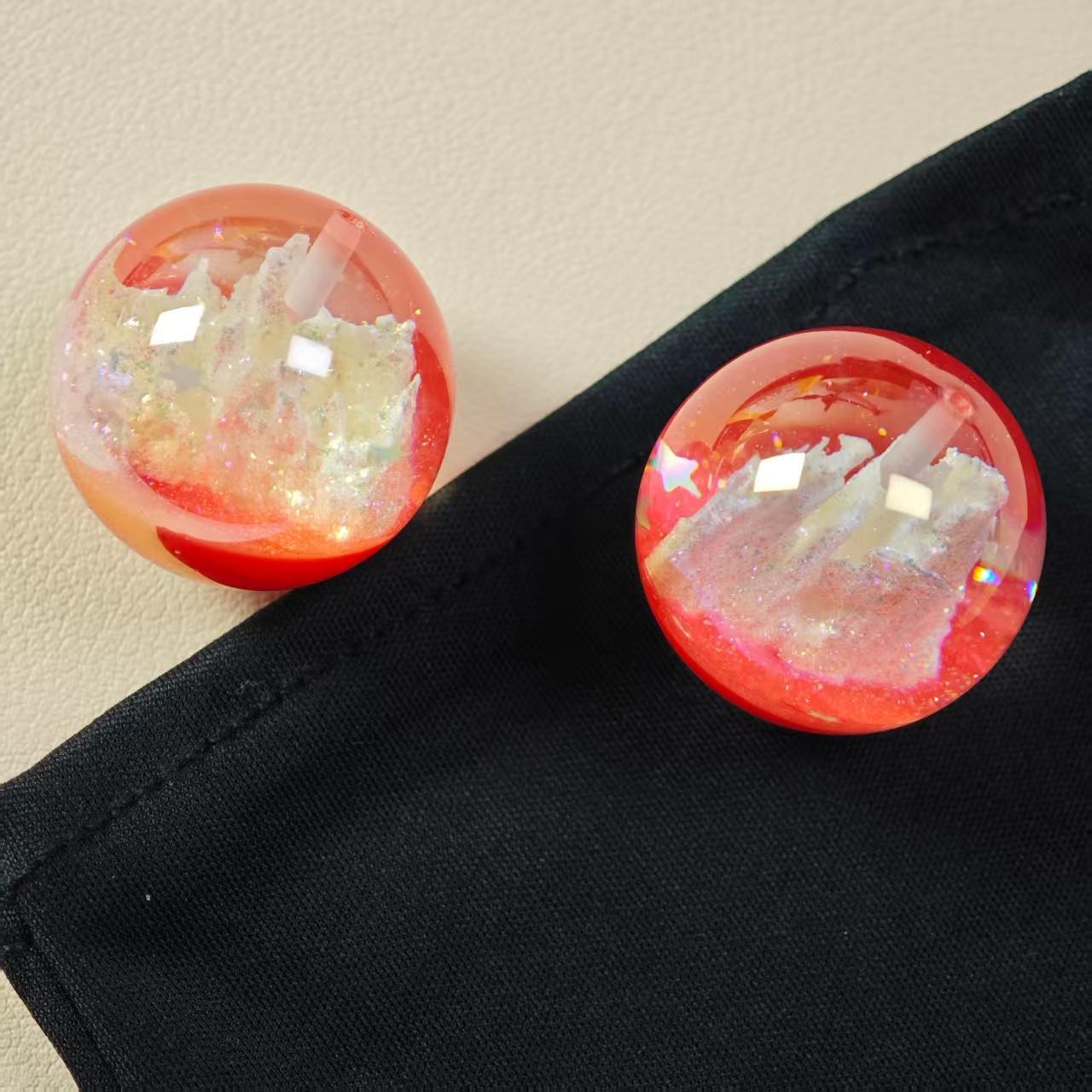 L001【1pc】24.5mm resin beads(Half hole)