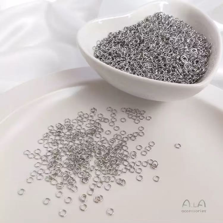 AJ290 100pcs 3mm grey Jump Rings - Round Spacer Beads for DIY Jewelry Making