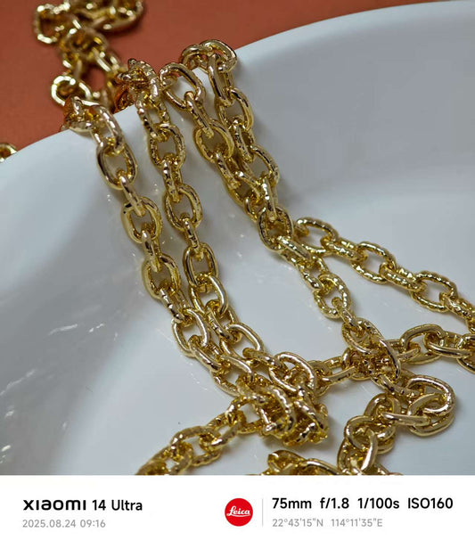 AJ436【Ready stock】 Meter Silver Connector Clasp Chain