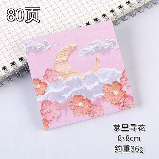 AJ212【NEW】Oil Painting Art Memo Notes – Elegant Sticky Notes for Journaling & Gifts