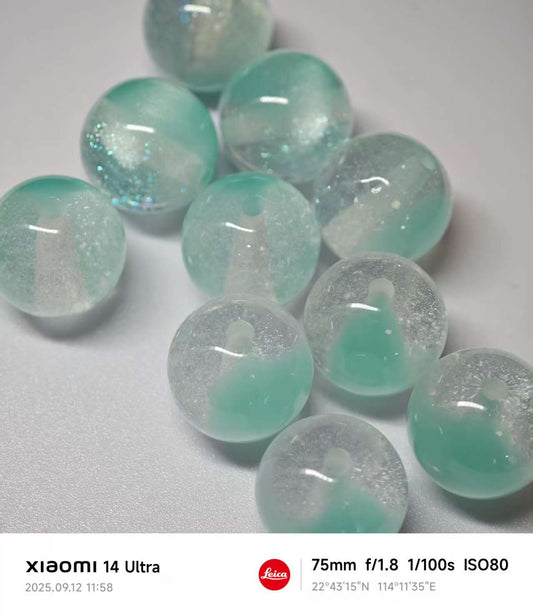 AJ513【10pcs/20PCS】 15mm Sparkling Planet Resin Bead