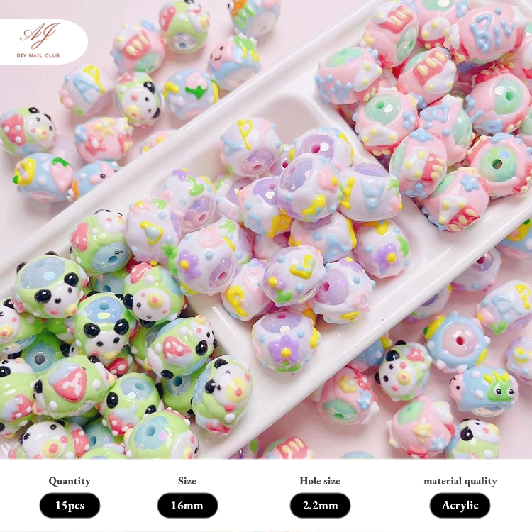 a0555 hand drawn cartoon beads(pre-sale)