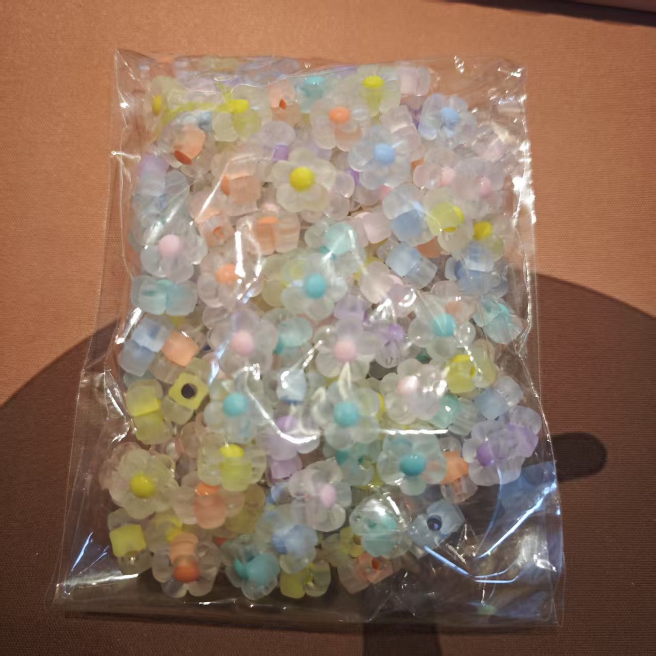 AJ268【100g Bag of Matte Acrylic Flower Beads - DIY Jewelry Making Supplies