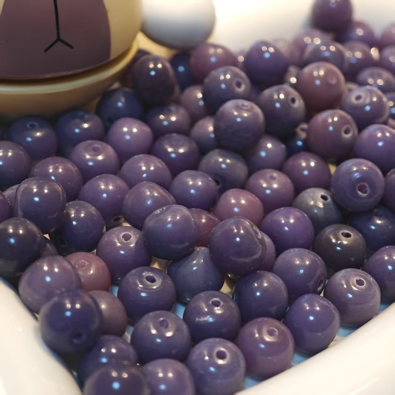 AJ204【105pcs 10mm Purple Bodhi Beads