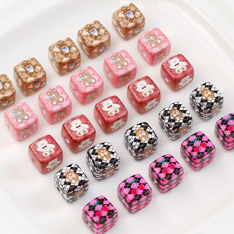 A0573 Bear cubes beads(pre-sale)
