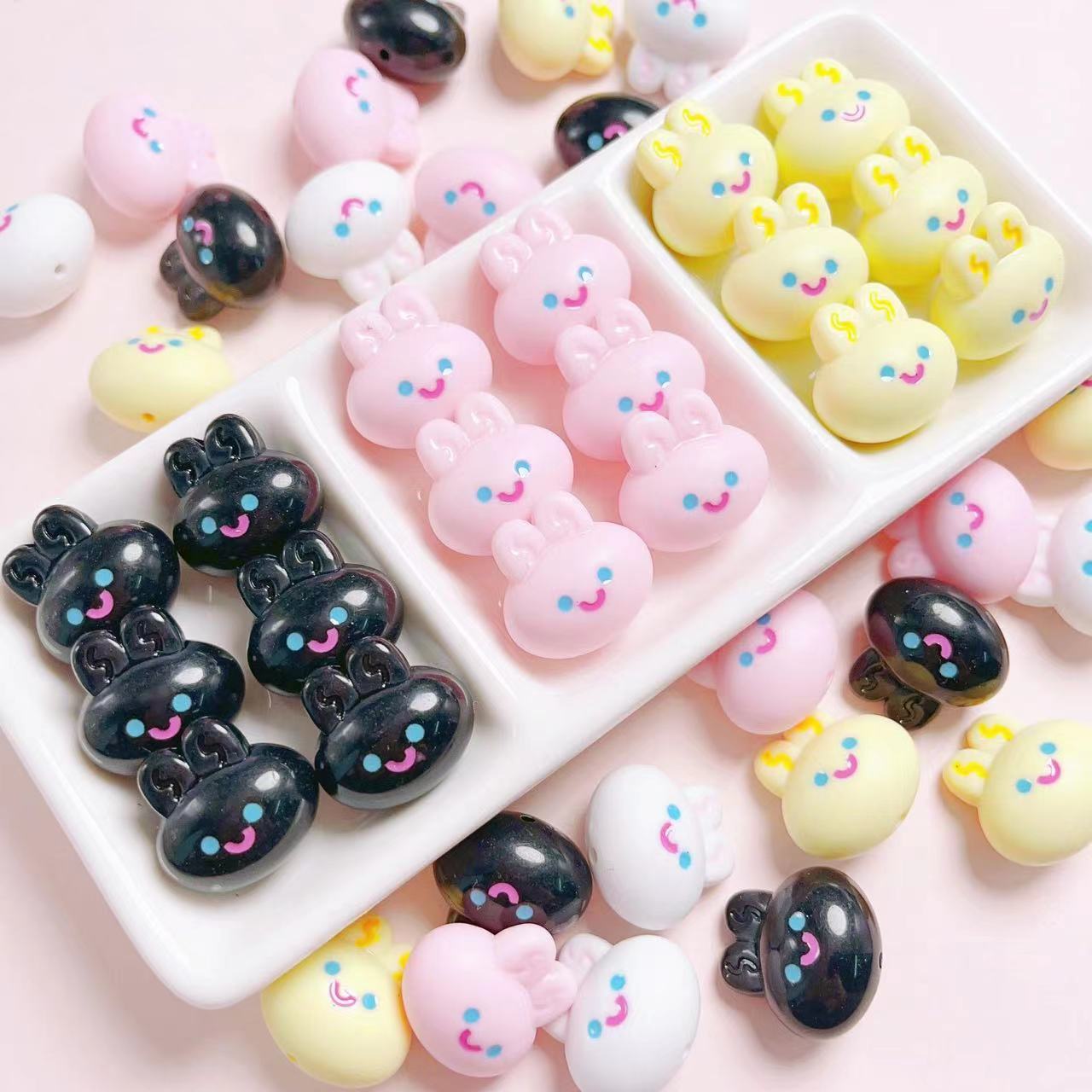 A0584 colorful bunny head beads(pre-sale)