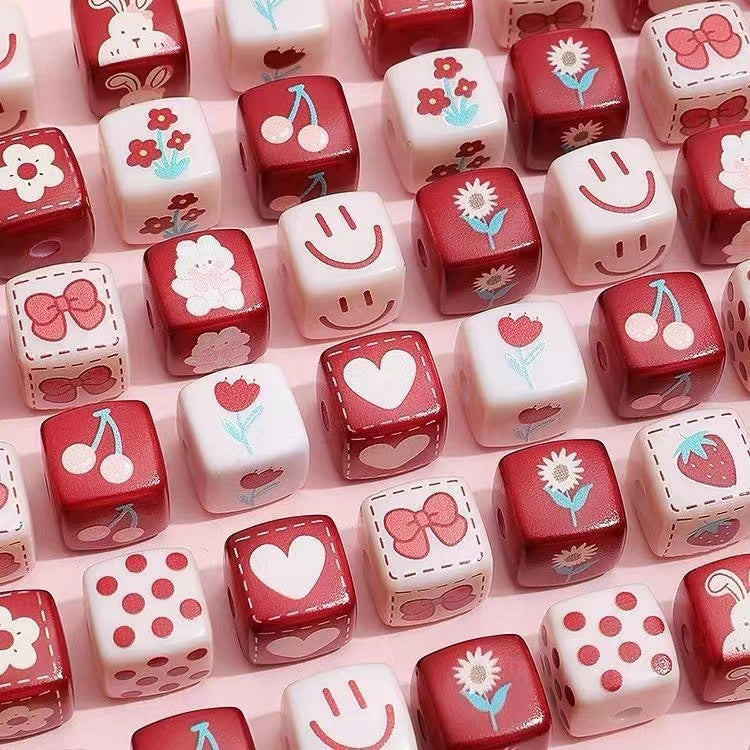 A0634 Pink Square beads(PRE-SALE)