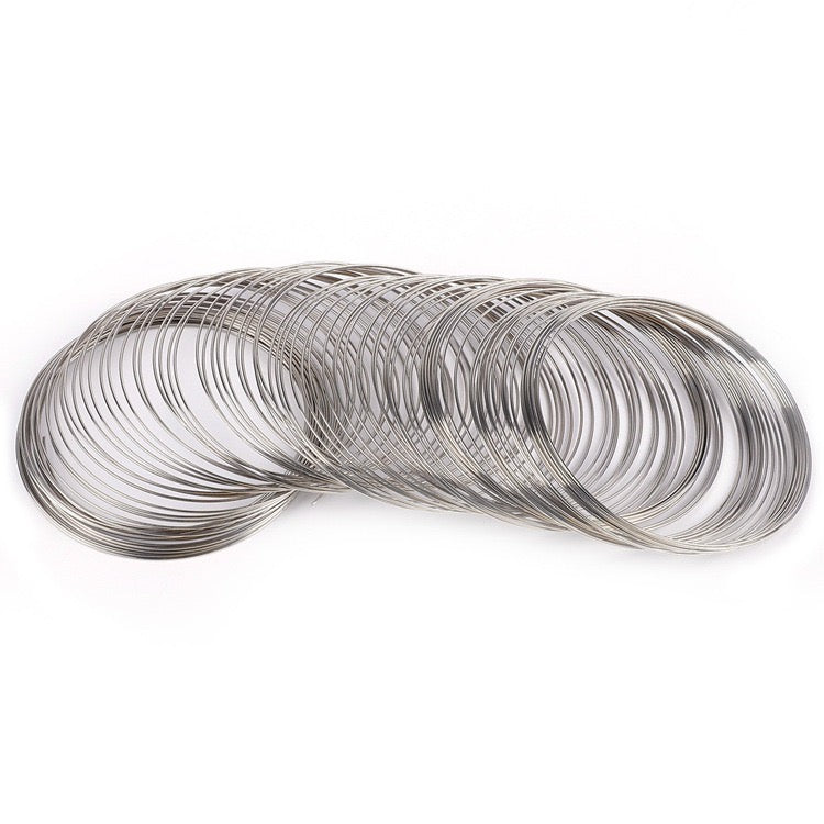 AJ091【Ready stock】 memory wire sliver 60mm 0.6mm