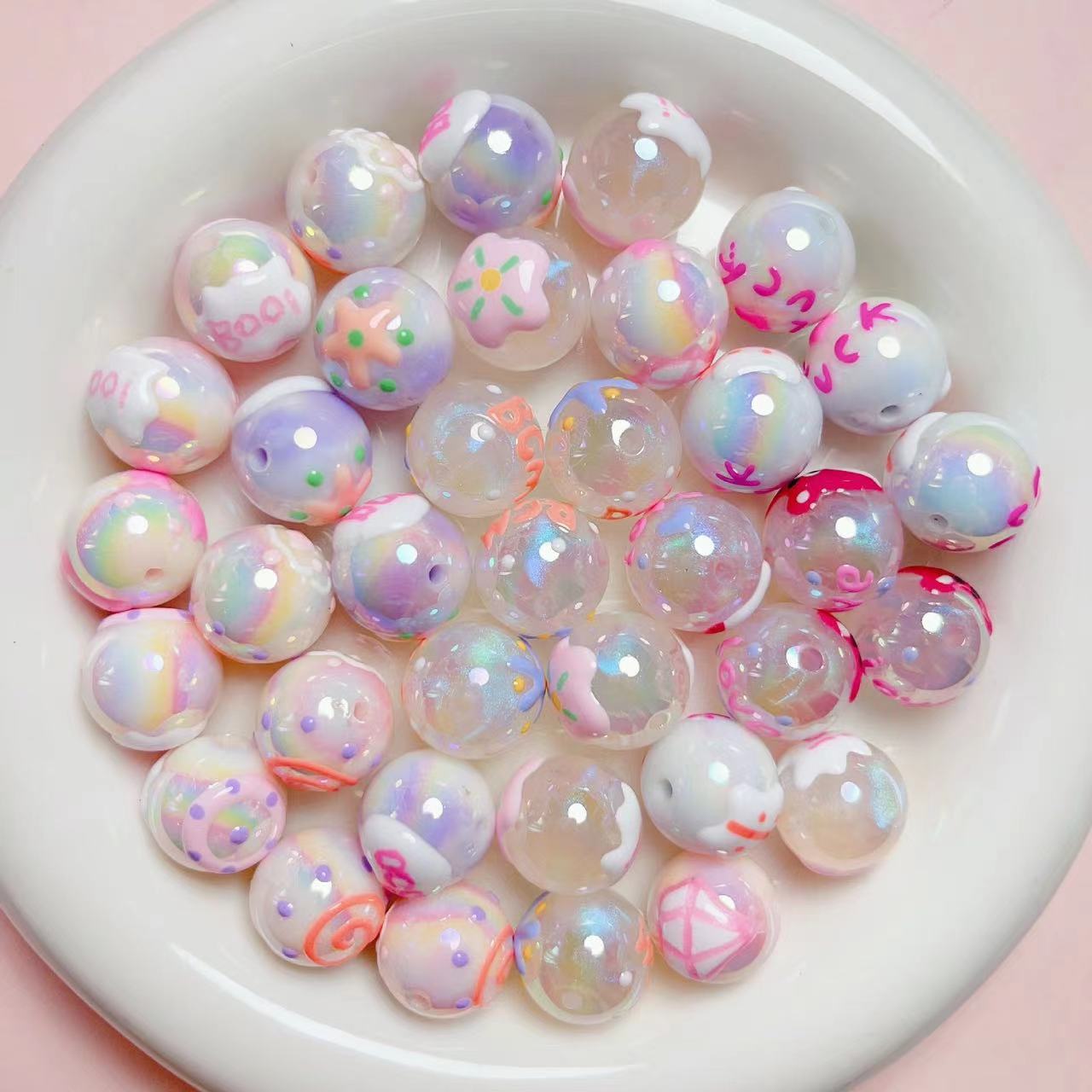 A0808  Hand Painted beads(pre-sale)