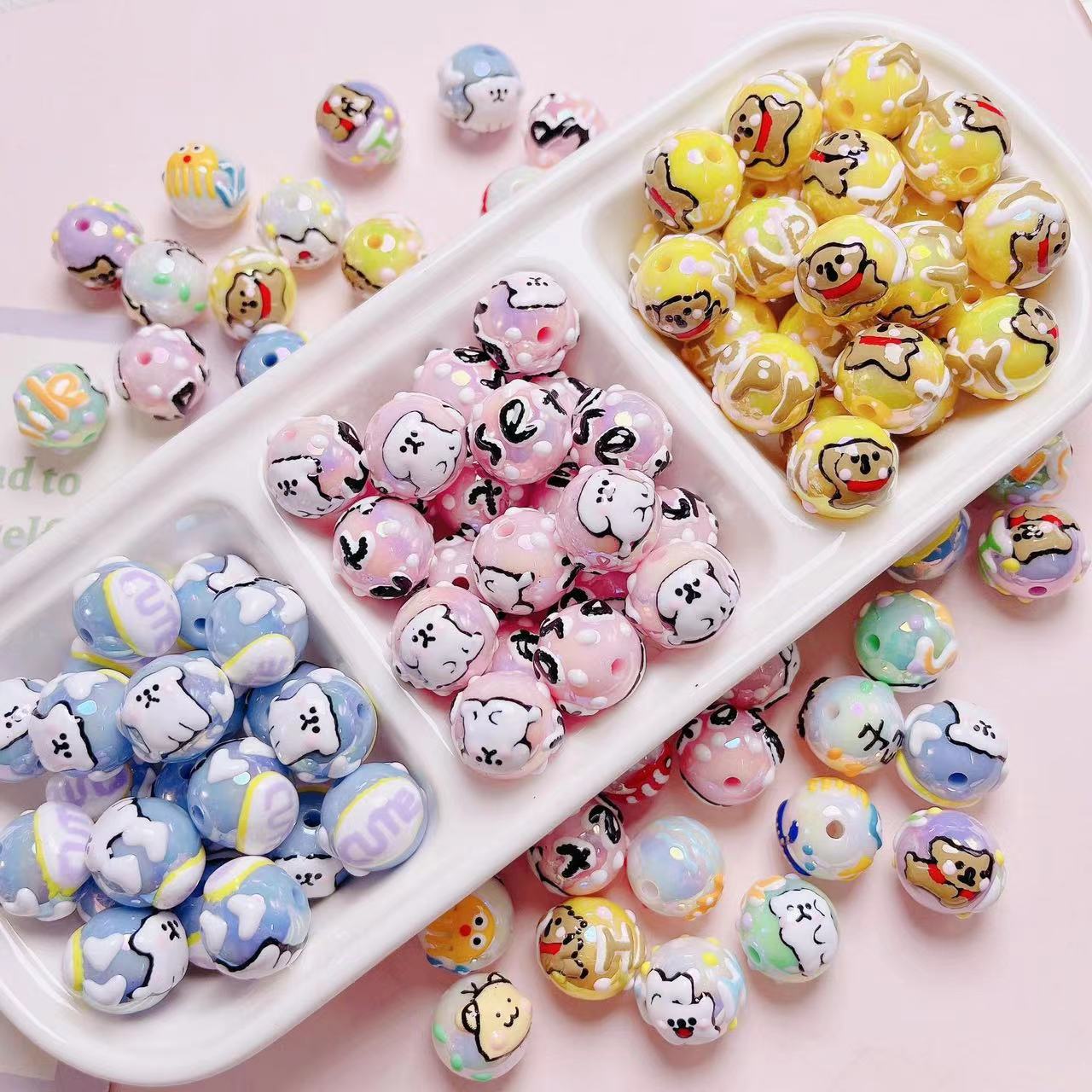 A0819 hand drawn puppy cartoon beads(pre-sale)