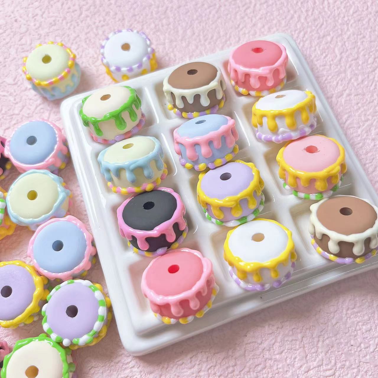 A0985 Rubber feel cake beads(pre-sale)