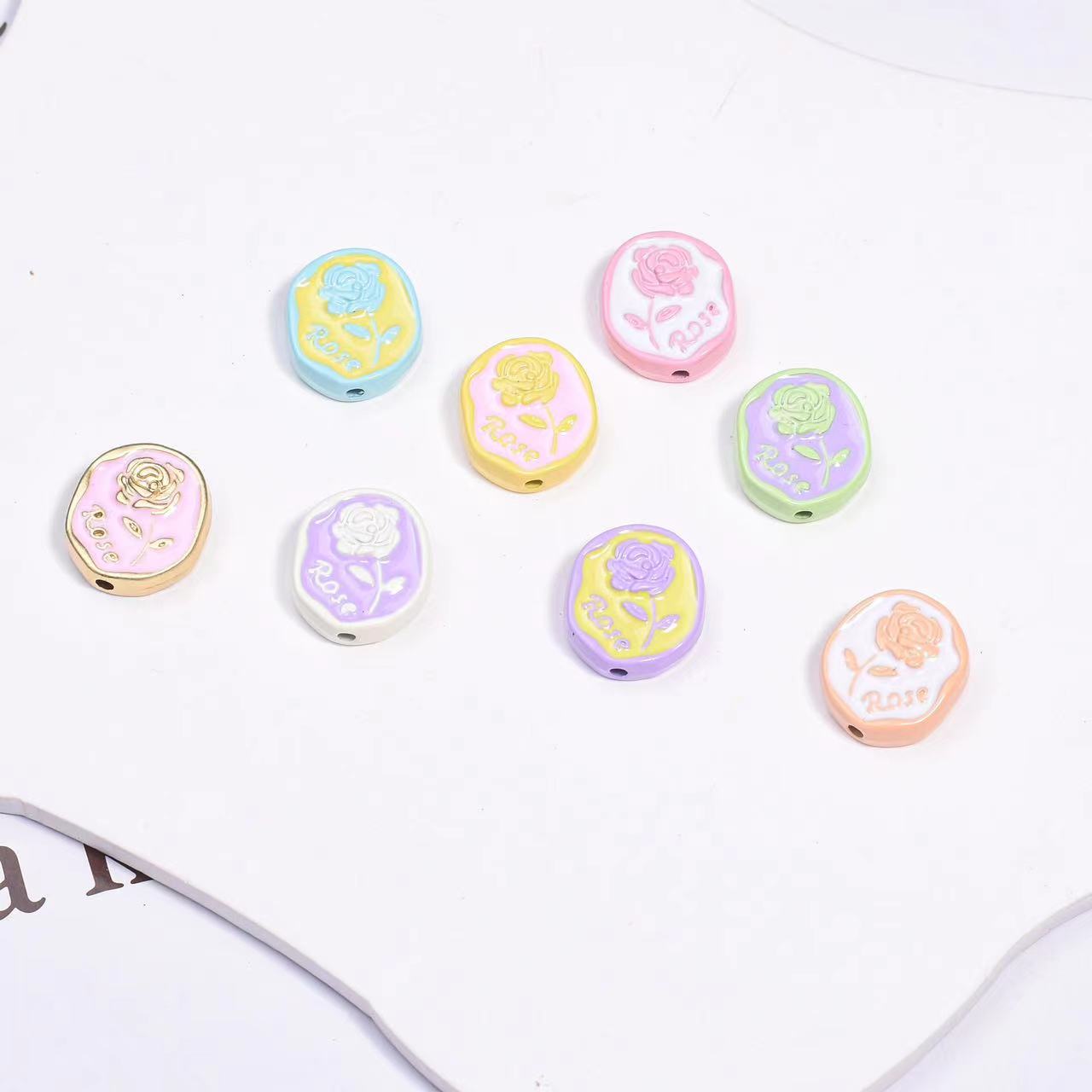 A1014 rose flower brand beads(pre-sale)