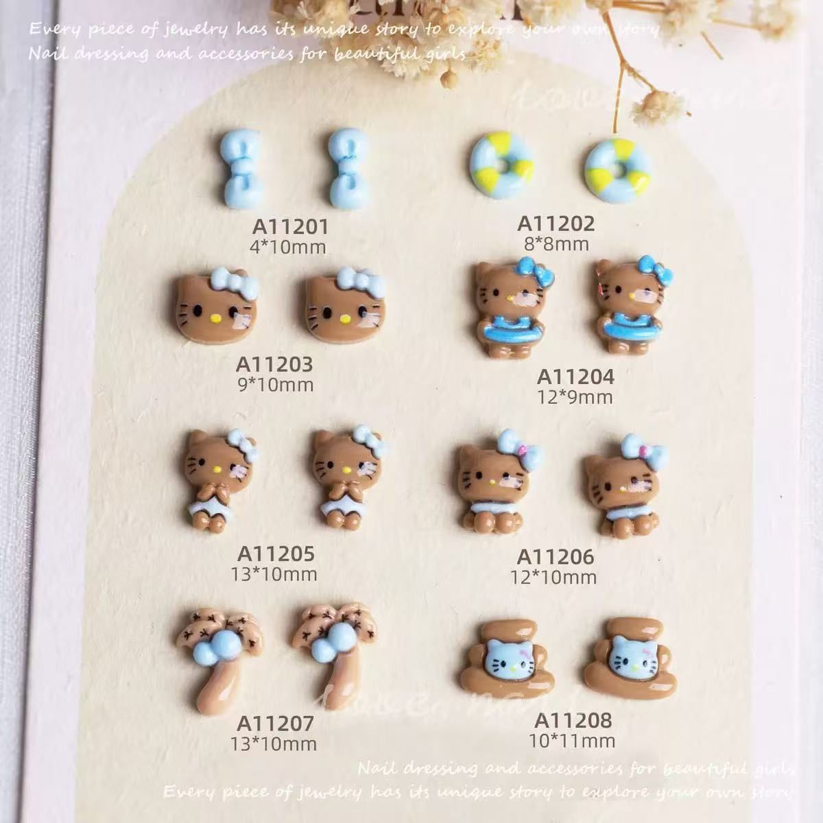 AJ139 45pcs HK Style Resin Nail Charms