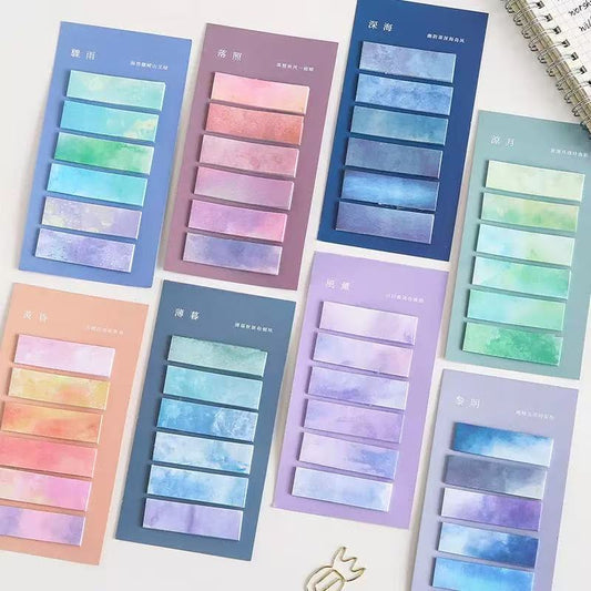 AJ041 1 Set of 8 Gradient Color Index Tabs - Mini Sticky Notes
