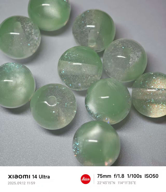 AJ514【10pcs/20PCS】 15mm Sparkling Planet Resin Bead