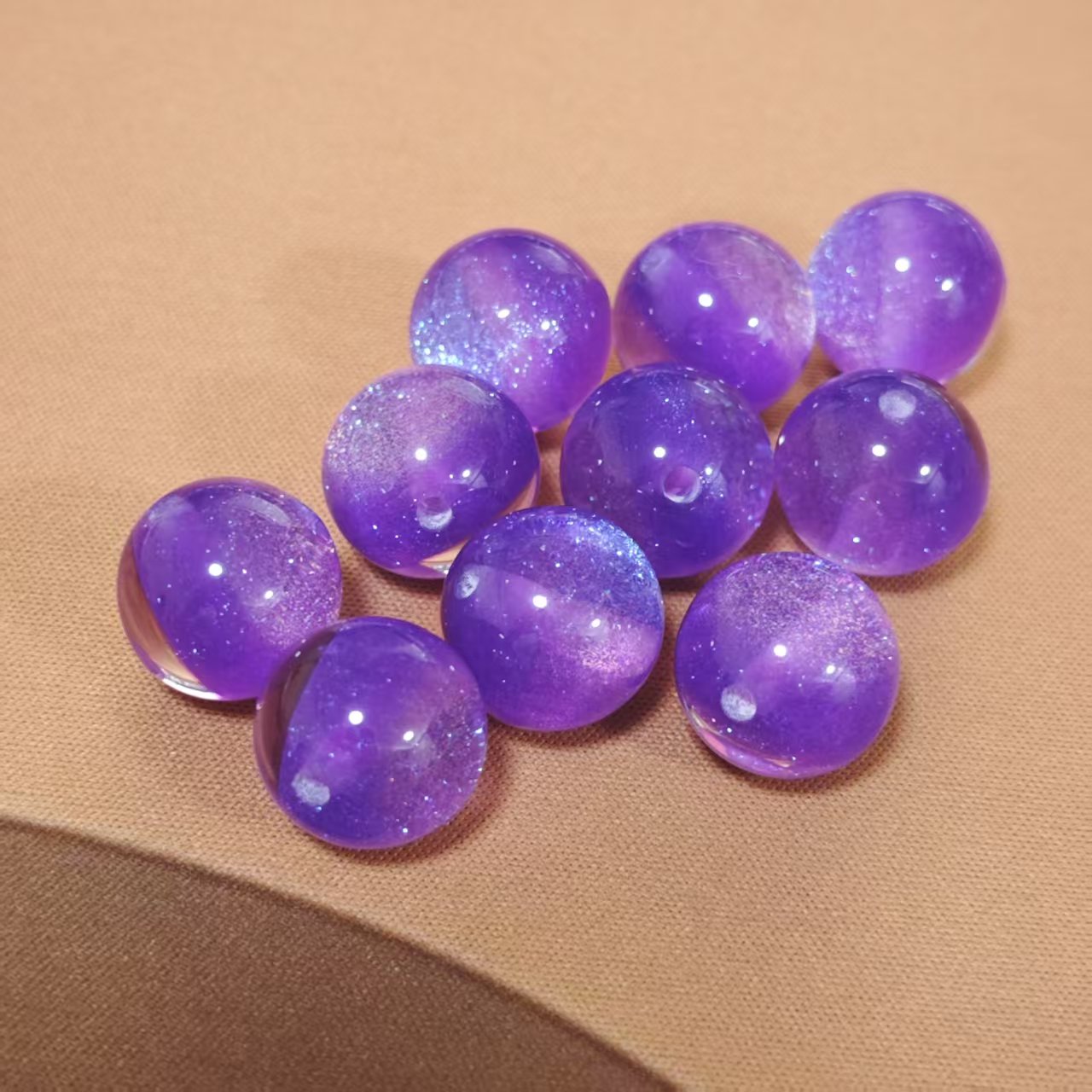 AJ016 【clearance】16mm Purple Galaxy Resin Beads,10pcs