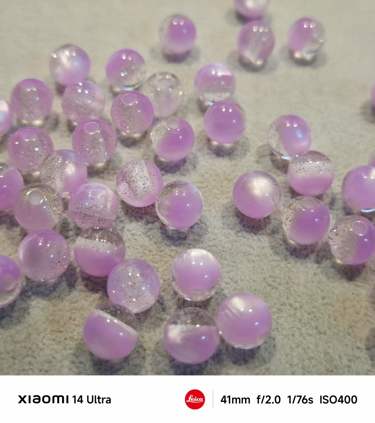 AJ372【50pcs】10mm pink resin beads