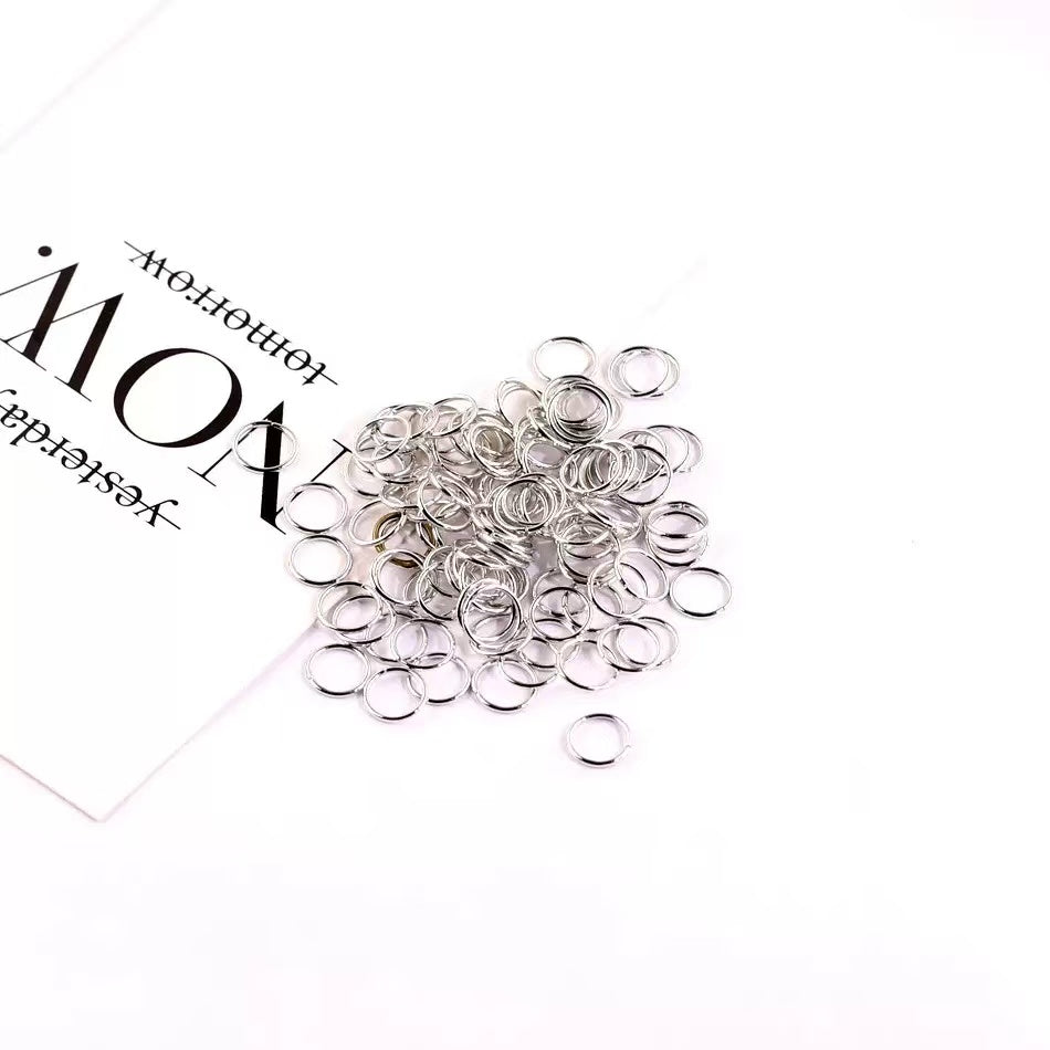 AJ233【200pcs 8mm Silver Jump Rings - Beading Supplies for DIY Jewelry