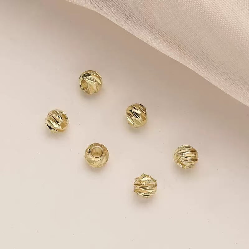 AJ277【100pcs 2.5mm Gold Ribbed Spacer Beads - Jewelry Making Supplies for DIY Bracelets