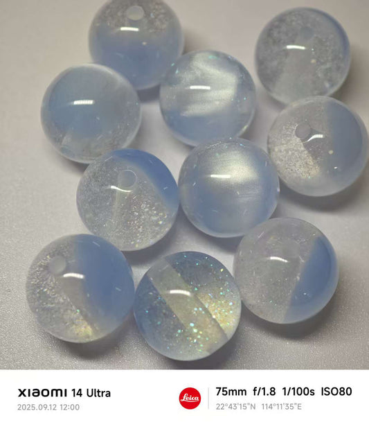 AJ517【10pcs/20PCS】 15mm Sparkling Planet Resin Bead