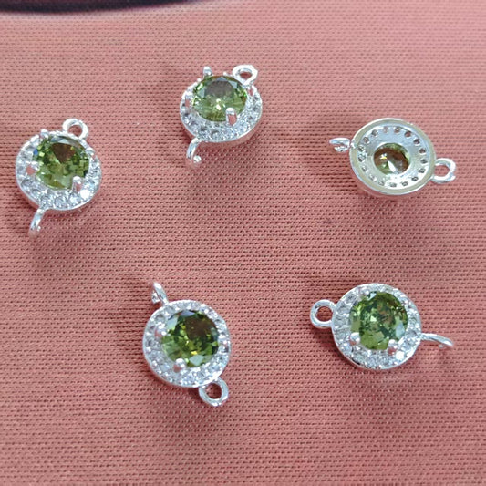 AJ073【Ready stock】Zircon Double Hook Pendant,5pcs