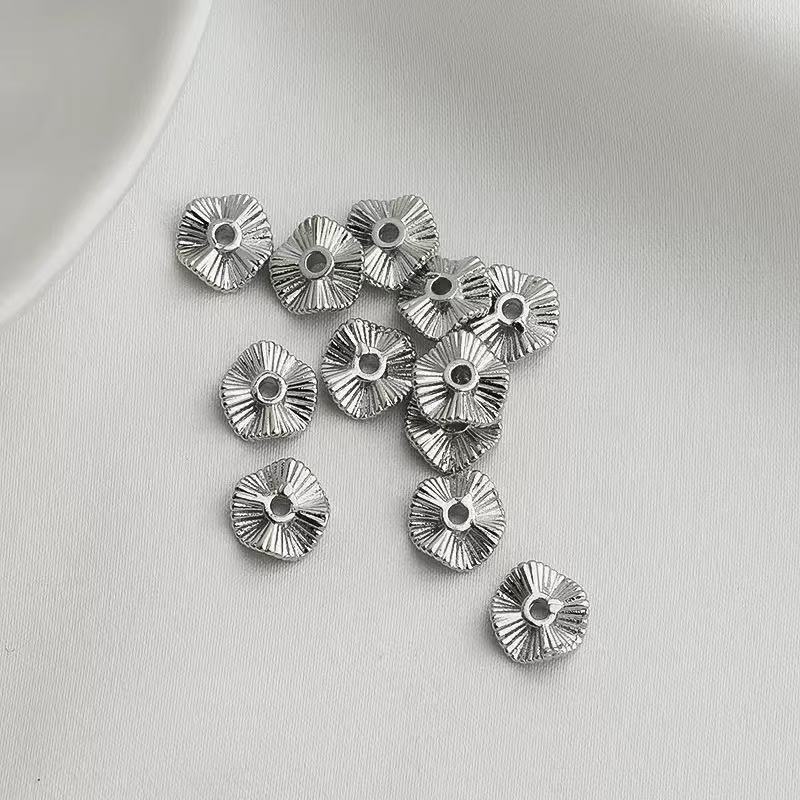 AJ273【30pcs 8mm Silver Spacer Beads - Jewelry Making Supplies for DIY Bracelets & Necklaces