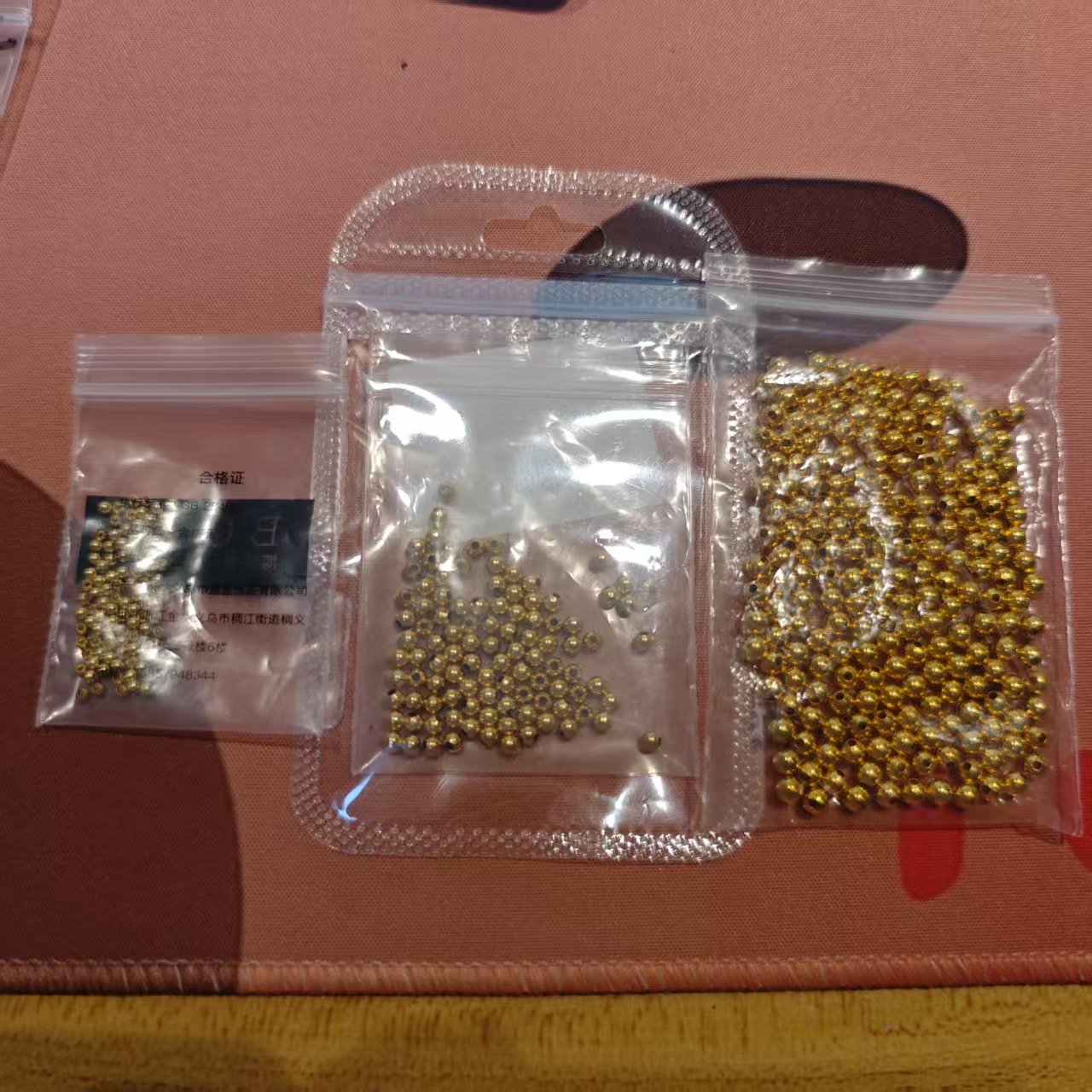 AJ190【100pcs Mixed Size golden Spacer Beads (1mm/2mm/3mm) - Jewelry Making Kit