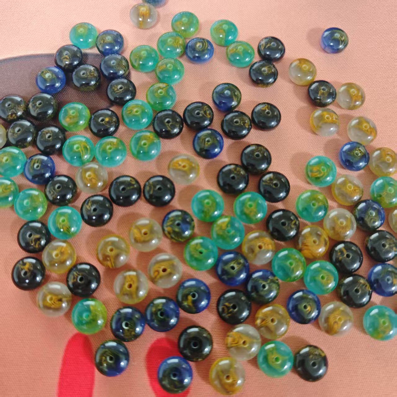 AJ079【Ready stock】 110pcs Abacus-Shaped Resin Beads,8mm