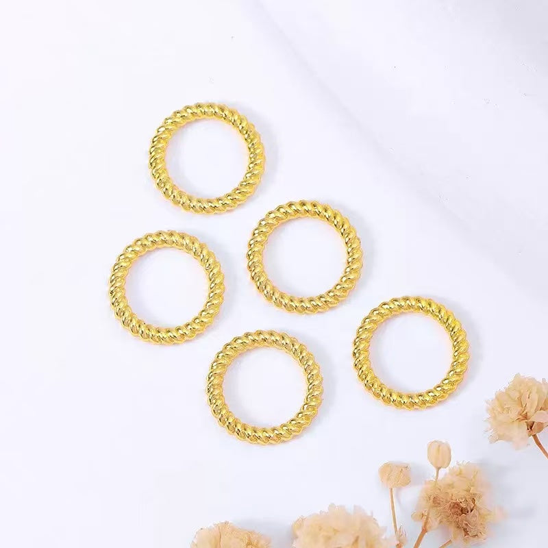 AJ208【"100pcs 8mm Twisted Closed Jump Rings - Spacer Beads for Jewelry Making