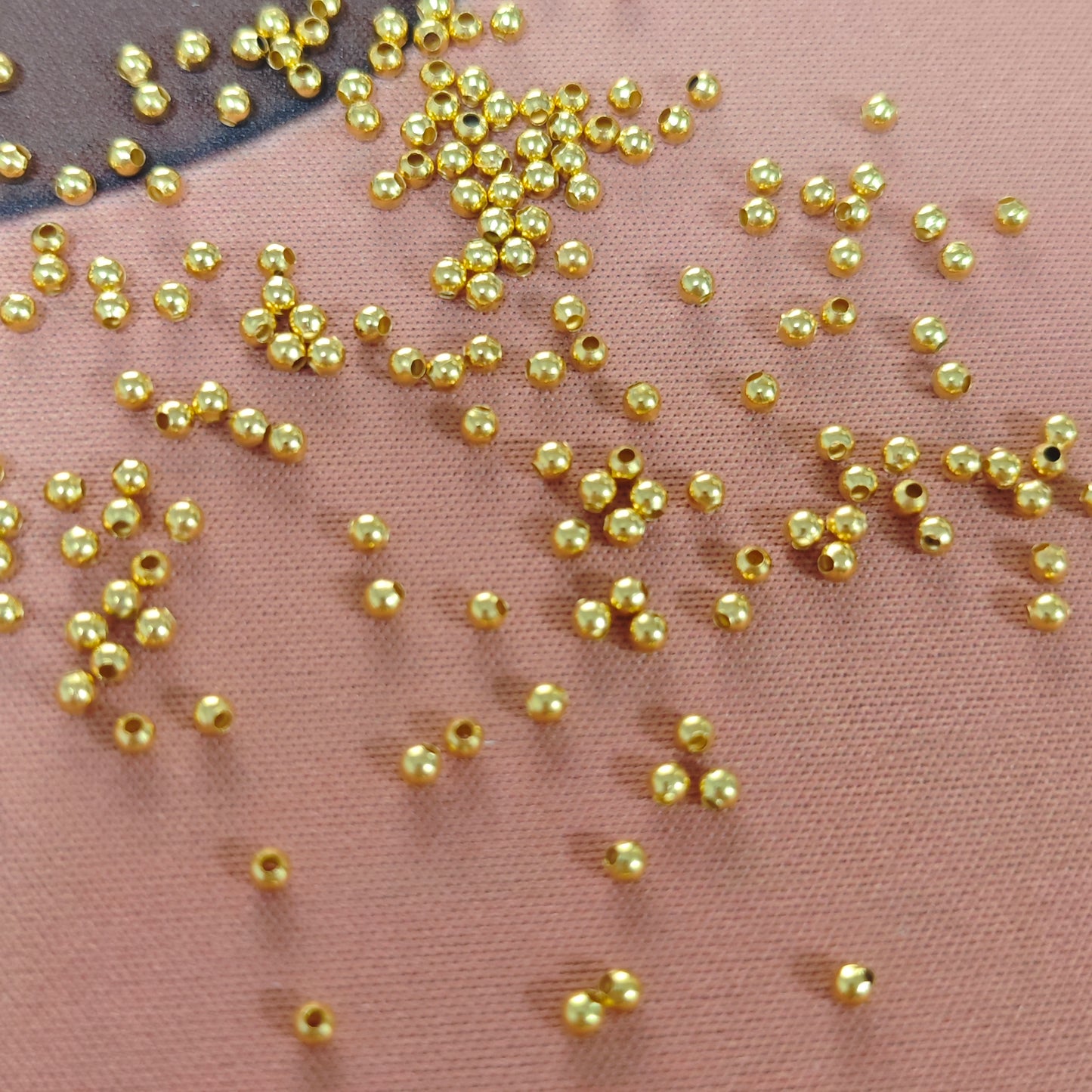 AJ077【Ready stock】 200pcs Gold Mini Spacer Beads