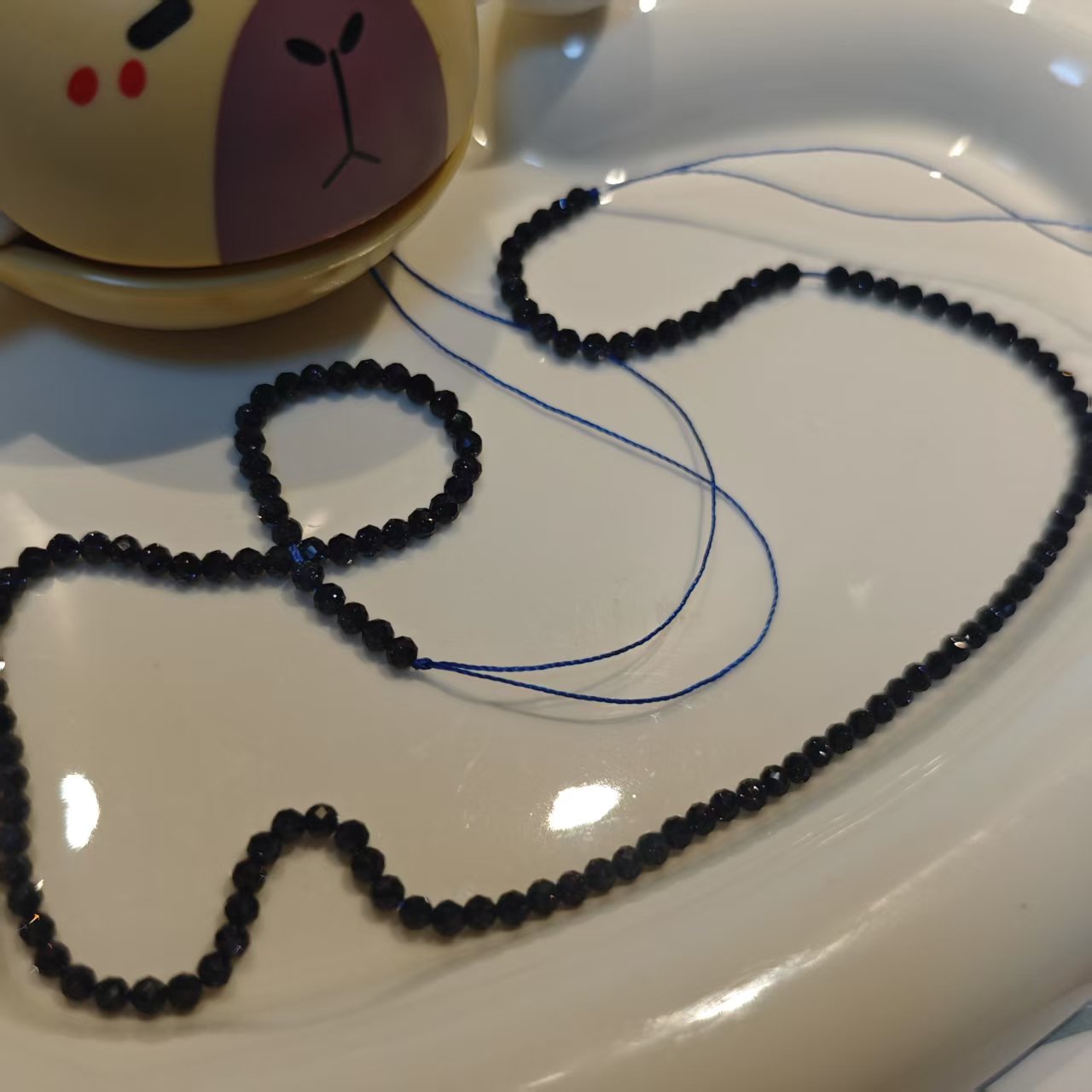 AJ182【1 Strand Deep Blue 2mm Seed Beads