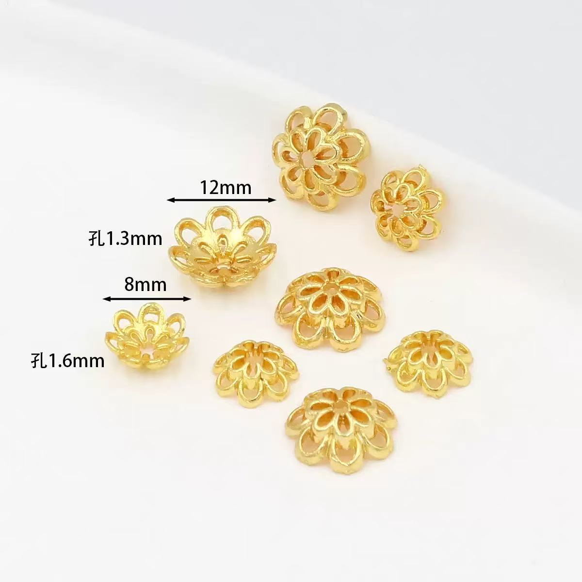 AJ193【50pcs 8mm Snowflake Bead Caps - Silver Tone Jewelry Base Settings for DIY Crafting