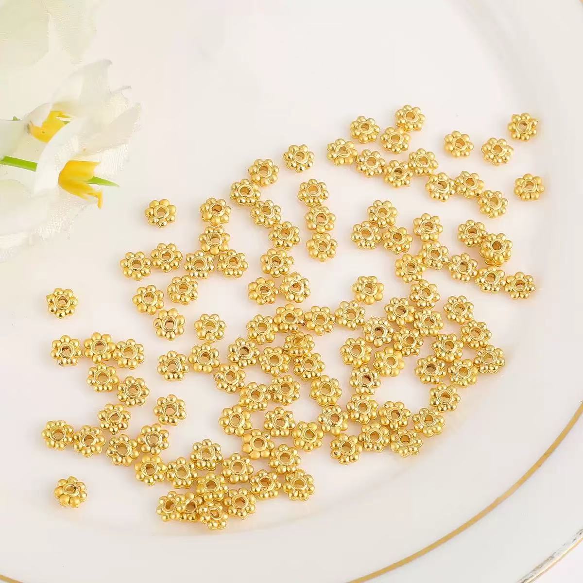 AJ174【500pcs 4mm Gold Spacer Beads