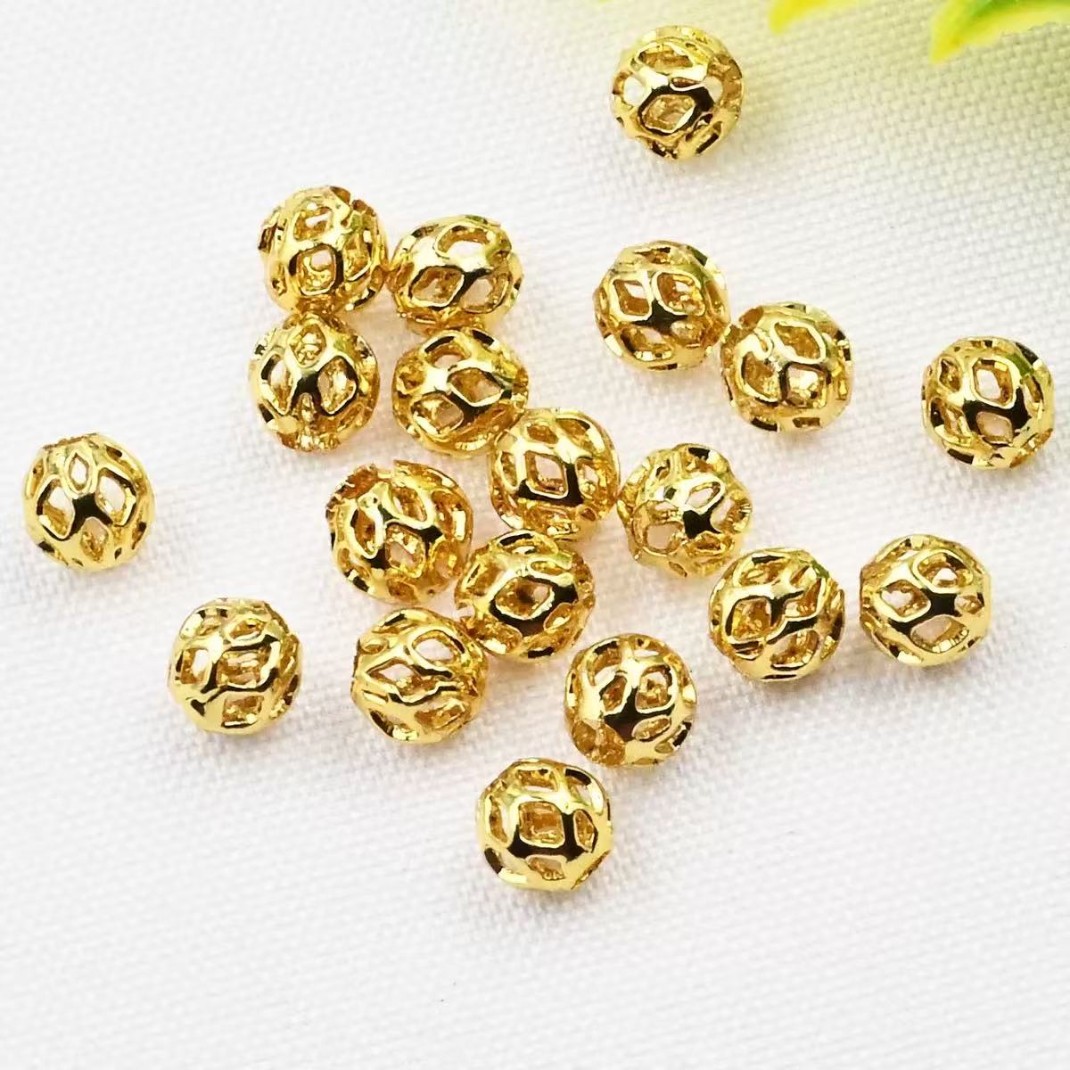 AJ187【100pcs 3mmGold Hollow Spacer Beads - Openwork Jewelry Spacers for Bracelets