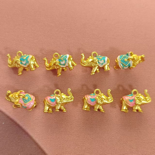 AJ108【Elephant Drip Oil Spacer Bead Pendant,8pcs