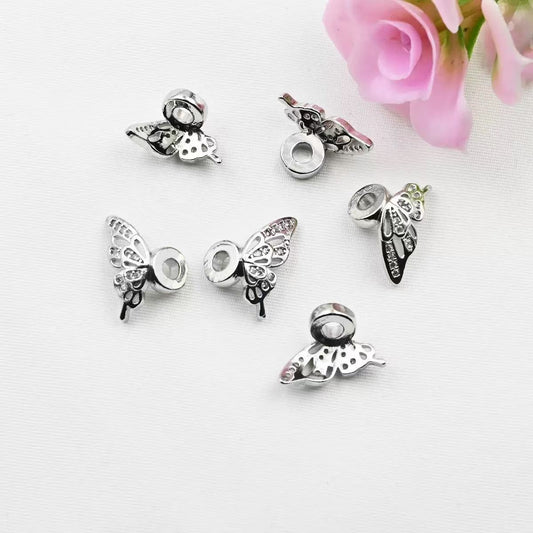 AJ196【20pcs 3D Butterfly Wing Pendants - Hollow Openwork Bead Charms for Jewelry Making