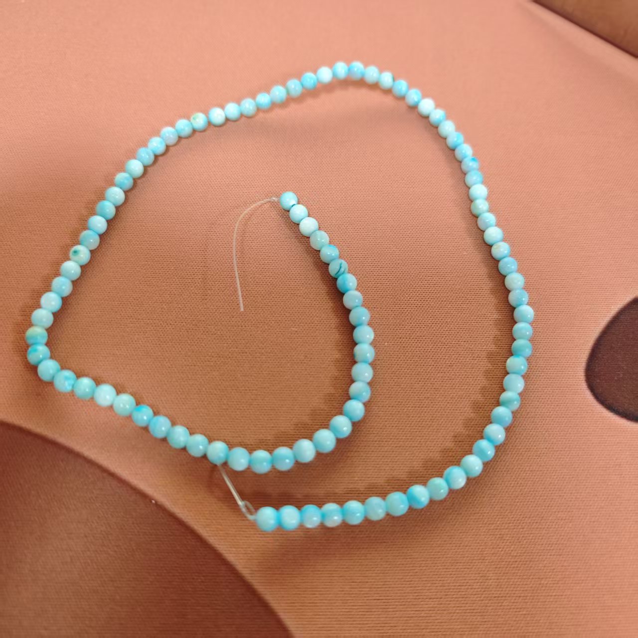 AJ044(3mm Blue string Beads