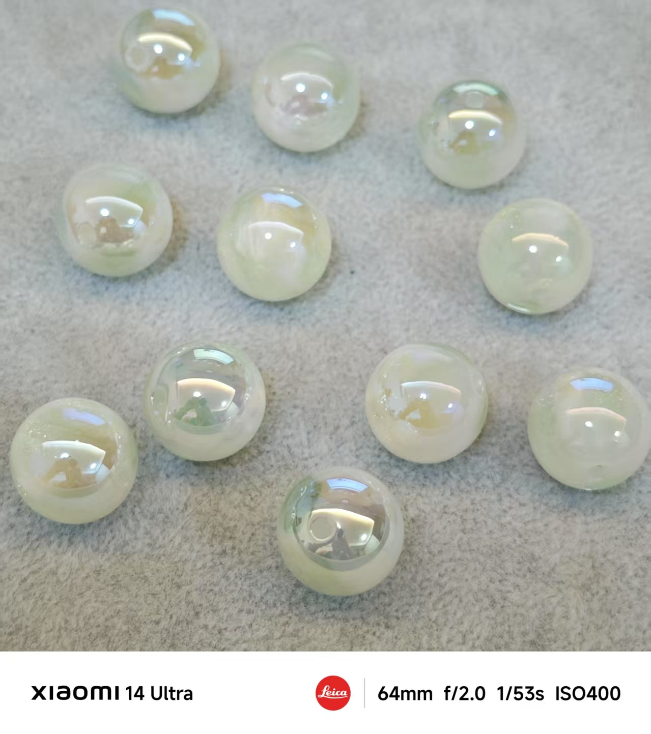 AJ338 【10pcs】 16mm Blue-Green Resin Beads