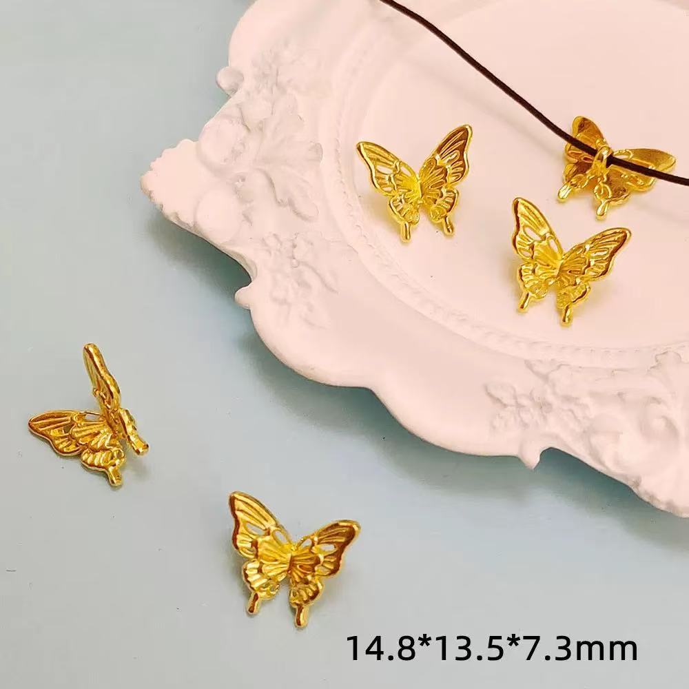AJ275【10pcs Openwork Butterfly Spacer Beads - Delicate Jewelry Connectors for DIY Crafts
