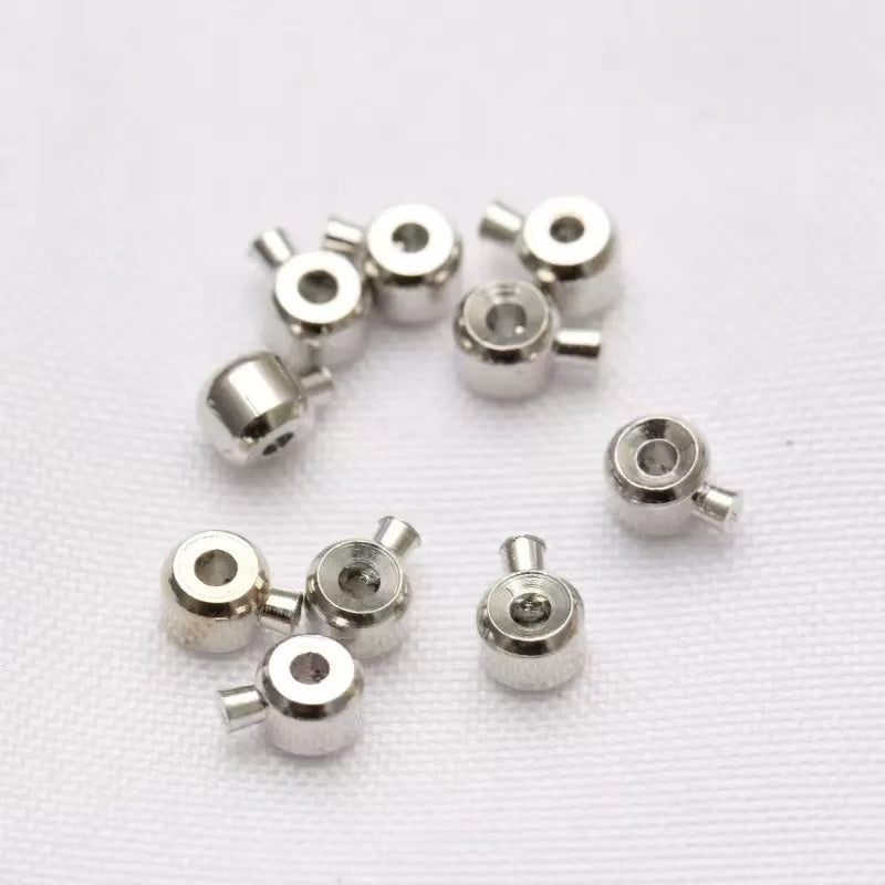 AJ178【50 Pieces 3.2mm*3.5mm Snap Lock Beads - Jewelry Making Spacer Clasps