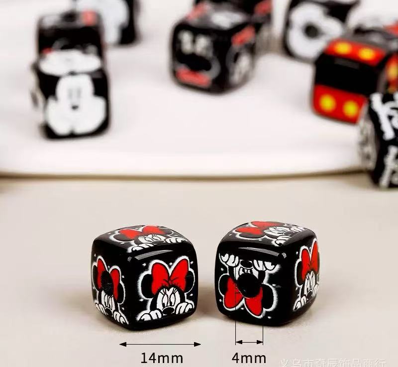AJ169【20pcs Mickey & Minnie Acrylic Square Beads