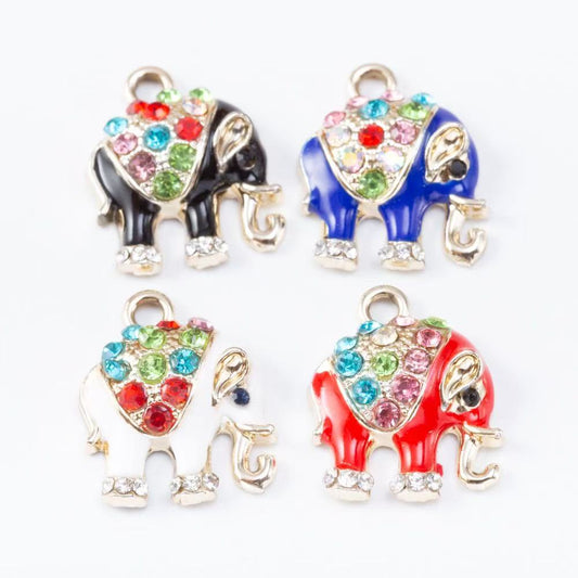 AJ110【1.8x1.5cm Elephant Drip Oil Pendant,8pcs