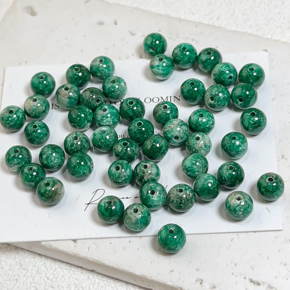 B003 【25 pcs】 8mm Oil Painting Style Glass Beads