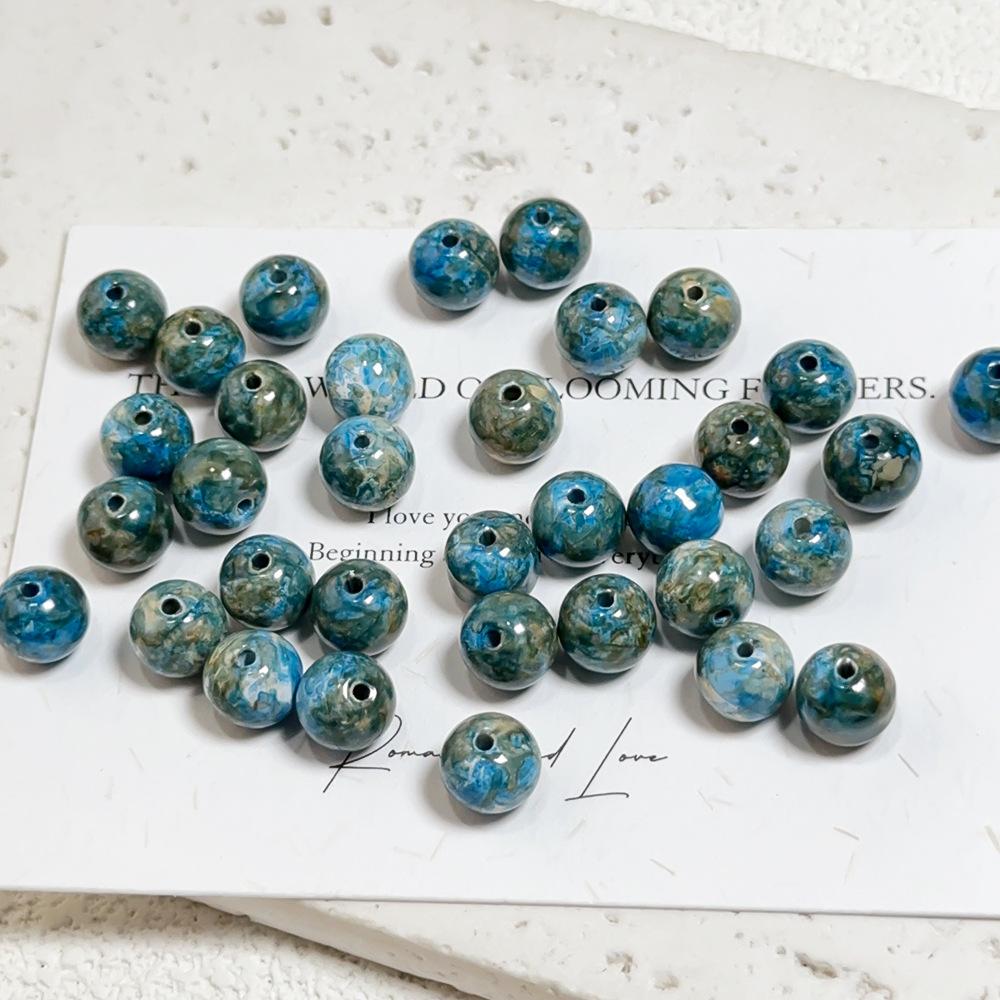 B006 【25 pcs】 8mm Oil Painting Style Glass Beads