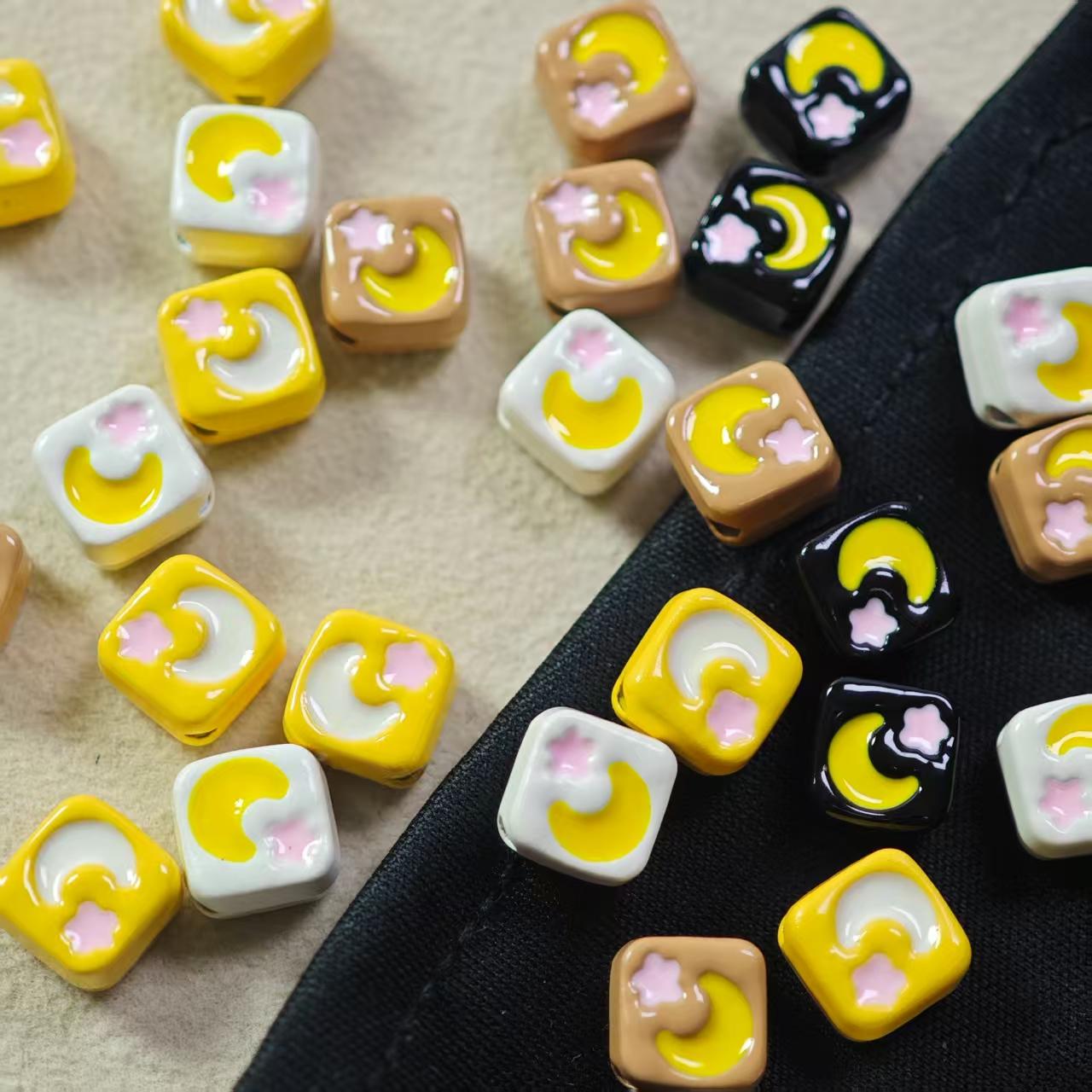 M014【10pcs】 7.6mm Alloy beads