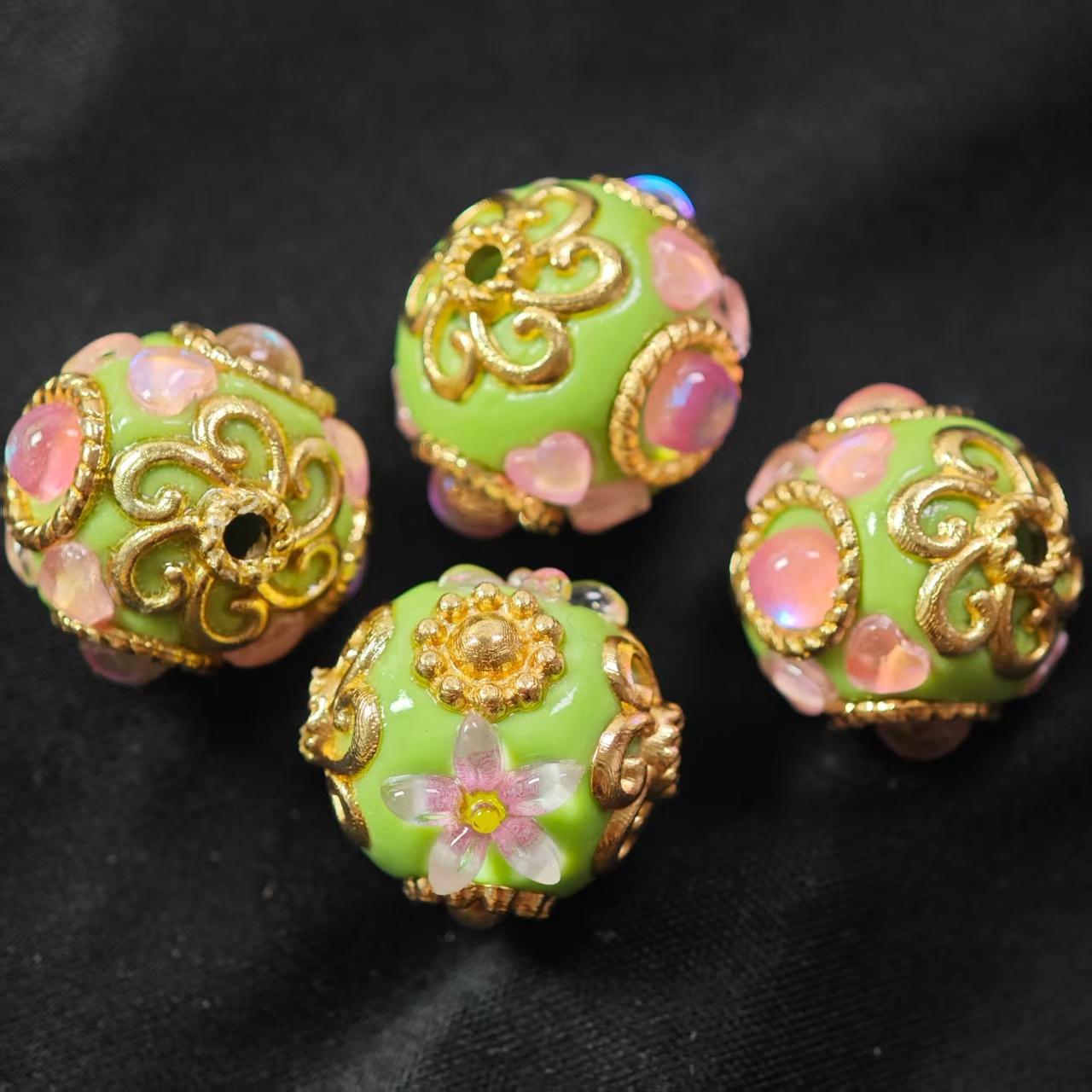 M015【5pcs】 7.6mm Alloy beads