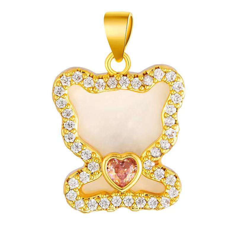AJ168【Heart-Shaped Cat Zircon Pendant