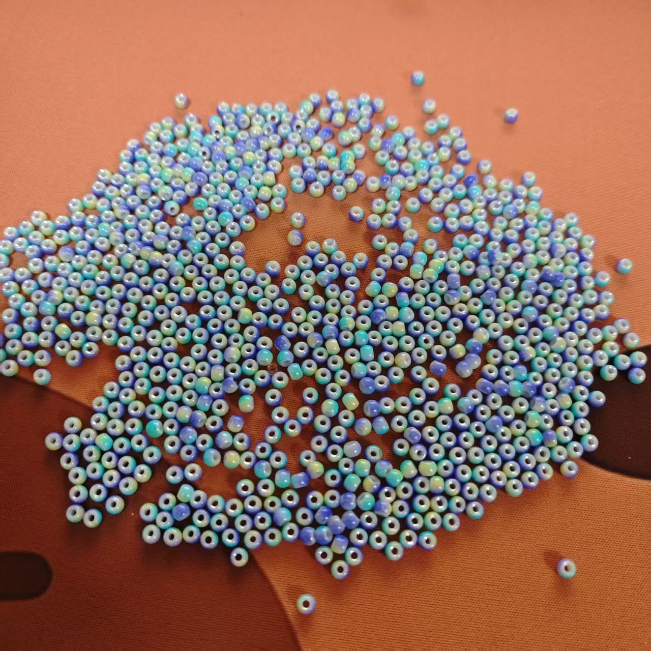 AJ038 0.11lb Multicolor Seed Beads (Purple/Blue/Cyan/Yellow)