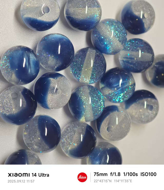 AJ511 【10pcs/20PCS】 15mm Sparkling Planet Resin Bead