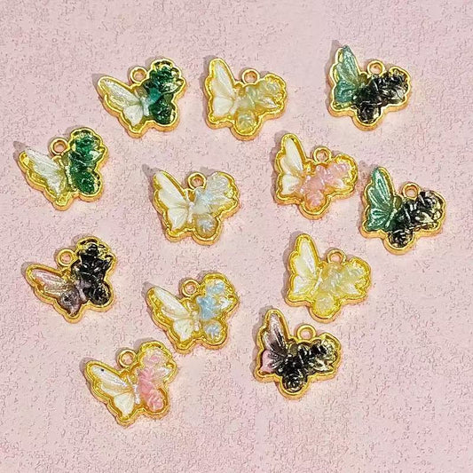 AJ089【20pcs Butterfly Bead Pendants